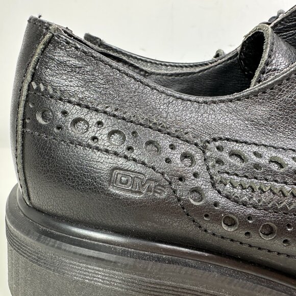 Dr. Martens Black Brogues Made In England Mens Sz 8 Wingtip Chunky Platform Shoe - Picture 3 of 13